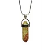 Unakit Doğal Taşı Zincirli El Yapımı Kolye Uç: 3 cm Zincir: 20 cm Kutulu