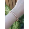 Vip Seri Pirinç Pembe Zirkon Taşlı Gold Renk Baget Model Bileklik