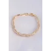Vip Seri Pirinç Zirkon Taşlı Gold Renk Sarmal Model Bileklik