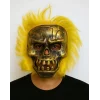 Wild Skull - Bakır Kafatası Sarı Saçlı İskelet Maske