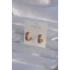 XUPİNG Rose Renk Zirkon Taşlı İşlemeli Halka Küpe