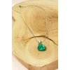 Yeşim Taşı Doğal Taşı Zincirli El Yapımı Kolye Uç: 2 cm Zincir: 20 cm Kutulu