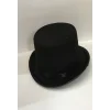 Yetişkinler İçin Siyah Renk Ringmaster Sihirbaz Şapkası Fötr Şapka 15 Cm