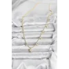 Zirkon Taşlı Kutup Yıldızı Model Pirinç Gold Renk Kadın Kolye