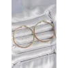 316 Çelik Gold Renk 53 mm Halka Model Kadın Küpe