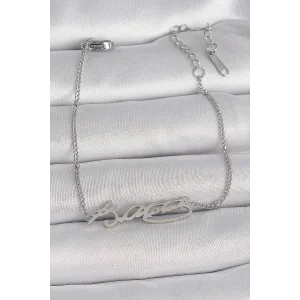 316L Çelik Gümüş Renk Atatürk İmza Model Kadın Bileklik