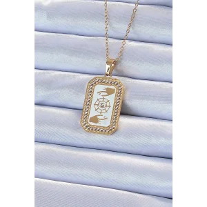 316L Çelik Zincir Altın Renk Mineli Zirkon Taşlı Göz Figür Tarot Kolye