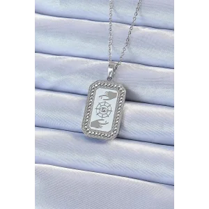 316L Çelik Zincir Gümüş Renk Mineli Zirkon Taşlı Göz Figür Tarot Kolye