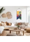 Canlı Renkli Tropikal Bitki Desenli Duvar Flaması | Botanik Kumaş Poster | 25x50 – 50x100 cm