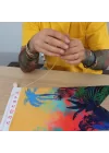 Canlı Renkli Tropikal Bitki Desenli Duvar Flaması | Botanik Kumaş Poster | 25x50 – 50x100 cm