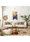 Canlı Renkli Tropikal Bitki Desenli Duvar Flaması | Botanik Kumaş Poster | 25x50 – 50x100 cm
