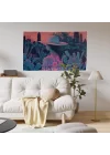 Çok Amaçlı Laminasyon Kumaş Örtü – Gün Batımında Şapkalı Kadın ve Kaktüsler Duvar Örtüsü – Duvar, Masa, Piknik ve Koltuk İçin | 100x75 cm