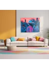 Çok Amaçlı Laminasyon Kumaş Örtü – Gün Batımında Şapkalı Kadın ve Kaktüsler Duvar Örtüsü – Duvar, Masa, Piknik ve Koltuk İçin | 100x75 cm
