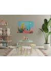 Çok Amaçlı Laminasyon Kumaş Örtü – Güneşli Kaktüs Bahçesi ve Doğa İçinde İnsan Duvar Örtüsü – Duvar, Masa, Piknik ve Koltuk İçin | 100x75 cm