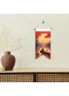Denizde Yolculuk Temalı Poster Bayrak – Kayıkta Silüet ve Gökyüzü Manzaralı Duvar Dekoru | Kumaş Duvar Flaması | 25x50 – 50x100 cm