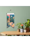 Gece Manzaralı Bitki Temalı Duvar Flaması | Yatak Odası İçin Huzurlu Poster | 25x50 – 50x100 cm