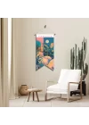 Gece Manzaralı Bitki Temalı Duvar Flaması | Yatak Odası İçin Huzurlu Poster | 25x50 – 50x100 cm