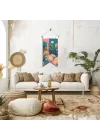 Gece Manzaralı Bitki Temalı Duvar Flaması | Yatak Odası İçin Huzurlu Poster | 25x50 – 50x100 cm
