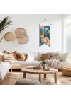Gece Manzaralı Bitki Temalı Duvar Flaması | Yatak Odası İçin Huzurlu Poster | 25x50 – 50x100 cm