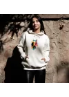 Geometrik Sanat Baskılı Kapşonlu Hoodie, Abstract İllüstrasyon Baskılı Sweatshirt, DREAMERS Koleksiyonu