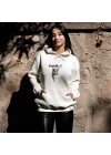 Gri Kedi Baskılı Kapşonlu Hoodie, Kedi Baskılı Sweatshirt, ANIMAL Koleksiyonu