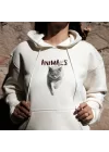 Gri Kedi Baskılı Kapşonlu Hoodie, Kedi Baskılı Sweatshirt, ANIMAL Koleksiyonu