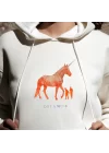 Hayalim Unicorn Görmek Baskılı Kapşonlu Hoodie, Hayallerim Baskılı Sweatshirt, DREAMERS Koleksiyonu