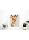 Kedi ve Yavru Kedi Tablosu , Hayvan Temalı Poster, Çerçeveli Duvar Tablosu, ANIMALS Koleksiyonu