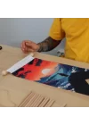 Keşiş ve Doğa Temalı Poster Bayrak – Yalnızlık ve Ruhsal Keşif Silüeti Duvar Dekoru | Kumaş Duvar Flaması | 25x50 – 50x100 cm
