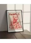 Köpek ve Yavruları Tablosu , Hayvan Temalı Poster, Çerçeveli Duvar Tablosu, ANIMALS Koleksiyonu