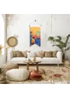 Renkli Bitkiler Arasında Meditasyon Havası Sunan Duvar Flaması | Kumaş Duvar Posteri | 25x50 – 50x100 cm