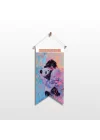 Renkli Sanatsal Duvar Bayrağı – Çocuk ve Bebek Panda Temalı Sevimli Tasarım | Modern Kumaş Duvar Dekoru | 25x50 – 50x100 cm