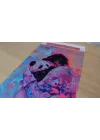 Renkli Sanatsal Duvar Bayrağı – Çocuk ve Bebek Panda Temalı Sevimli Tasarım | Modern Kumaş Duvar Dekoru | 25x50 – 50x100 cm