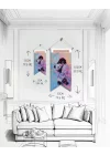 Renkli Sanatsal Duvar Bayrağı – Çocuk ve Bebek Panda Temalı Sevimli Tasarım | Modern Kumaş Duvar Dekoru | 25x50 – 50x100 cm
