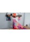 Renkli Sanatsal Duvar Bayrağı – Gökyüzü Temalı Yoga Figürlü Meditasyon Duvar Bayrağı | Modern Kumaş Duvar Dekoru | 25x50 – 50x100 cm
