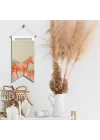 Renkli Sanatsal Duvar Bayrağı – Turuncu Unicorn ve Minyatür İnsan Figürlü Fantastik Tasarım | Modern Kumaş Duvar Dekoru | 25x50 – 50x100 cm