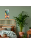 Samsara Serisi Kumaş Duvar Bayrağı – Bitkilerle Kaplı Oda ve Kırmızı Tonlarda Meditasyon Temalı Poster | 25x50 – 50x100 cm