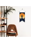 Spiritüel Yalnızlık Temalı Poster Bayrak – Güneşe Bakan Dağ Keşişi Silüet Duvar Dekoru | Kumaş Duvar Flaması | 25x50 – 50x100 cm