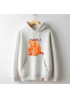 Turuncu Köpek Baskılı Kapşonlu Hoodie, Yavru Köpek Baskılı Sweatshirt, ANIMAL Koleksiyonu