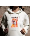 Turuncu Vaşak Baskılı Kapşonlu Hoodie, Kedi Baskılı Sweatshirt, ANIMAL Koleksiyonu