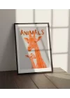 Vahşi Doğa Anne Zürafa ve Bebek Zürafa Tablosu , Hayvan Temalı Poster, Çerçeveli Duvar Tablosu, ANIMALS Koleksiyonu