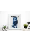 Vahşi Doğa Aslan Tablosu , Hayvan Temalı Poster, Çerçeveli Duvar Tablosu, ANIMALS Koleksiyonu