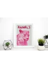 Vahşi Doğa Pembe Dişi Aslan ve Yavru Aslan Tablosu , Hayvan Temalı Poster, Çerçeveli Duvar Tablosu, ANIMALS Koleksiyonu