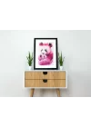 Vahşi Doğa Pembe Panda ve Yavru Panda Tablosu , Hayvan Temalı Poster, Çerçeveli Duvar Tablosu, ANIMALS Koleksiyonu