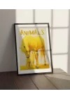 Vahşi Doğa Sarı At ve Yavrusu Tablosu , Hayvan Temalı Poster, Çerçeveli Duvar Tablosu, ANIMALS Koleksiyonu