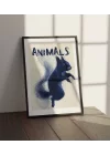 Vahşi Doğa Siyah Sincap Tablosu , Hayvan Temalı Poster, Çerçeveli Duvar Tablosu, ANIMALS Koleksiyonu