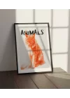 Vahşi Doğa Turuncu Vaşak Tablosu , Hayvan Temalı Poster, Çerçeveli Duvar Tablosu, ANIMALS Koleksiyonu