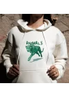 Yeşil Çita Baskılı Kapşonlu Hoodie, Baskılı Sweatshirt, ANIMAL Koleksiyonu