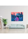 Çok Amaçlı Laminasyon Kumaş Örtü – Gün Batımında Şapkalı Kadın ve Kaktüsler Duvar Örtüsü – Duvar, Masa, Piknik ve Koltuk İçin | 100x75 cm