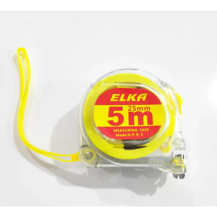 Elka 5m 25mm Şerit Çelik Metre Şeffaf Kasa